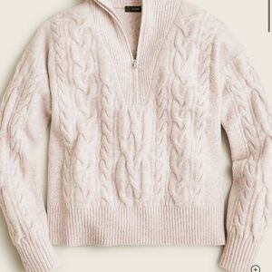 J. Crew Light Beige Cable Knit Turtleneck Sweater NWT
